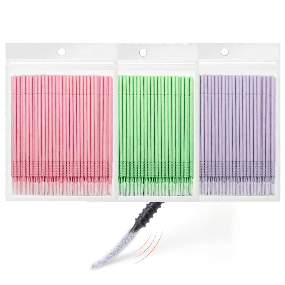 Eyelash Extension Vendor - 500pcs Eyelash Extension Cleaning Swabs Long/Short