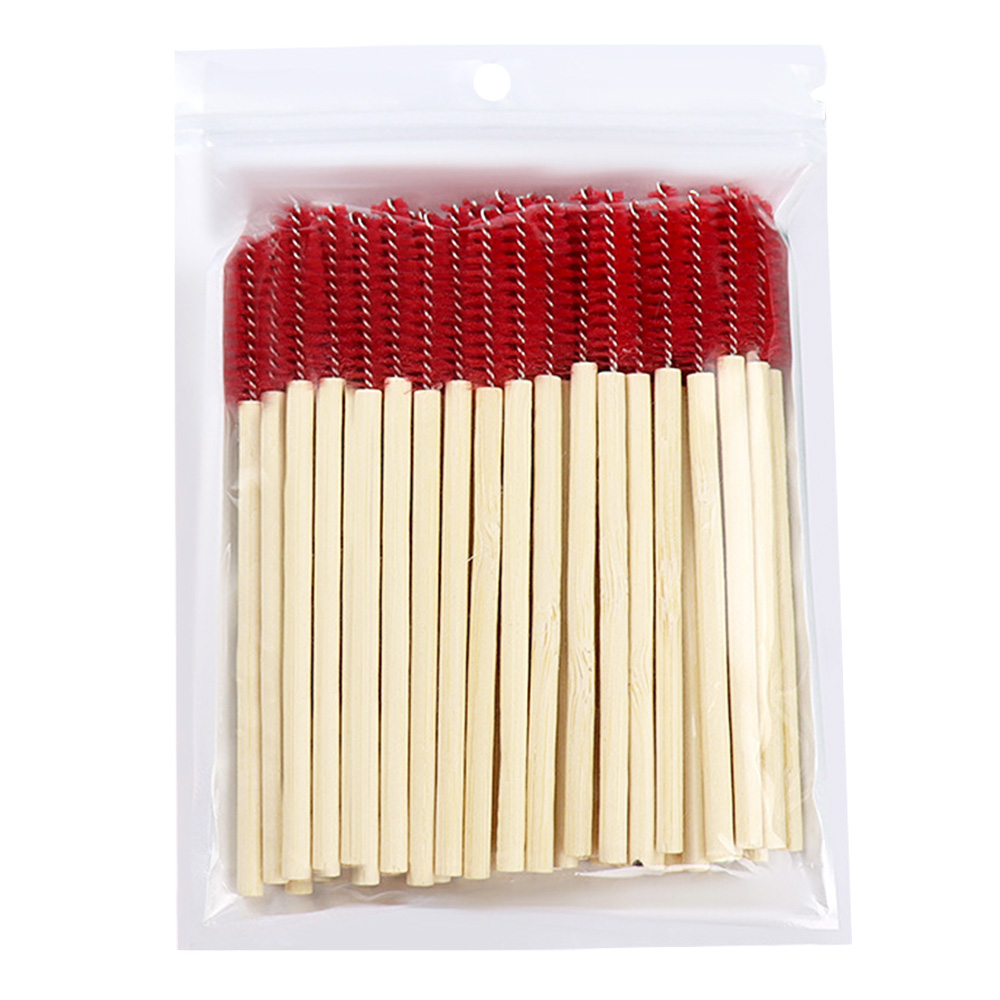 Eyelash Extension Vendor - 50Pcs Bamboo Handle Eyelash Brush Mascara