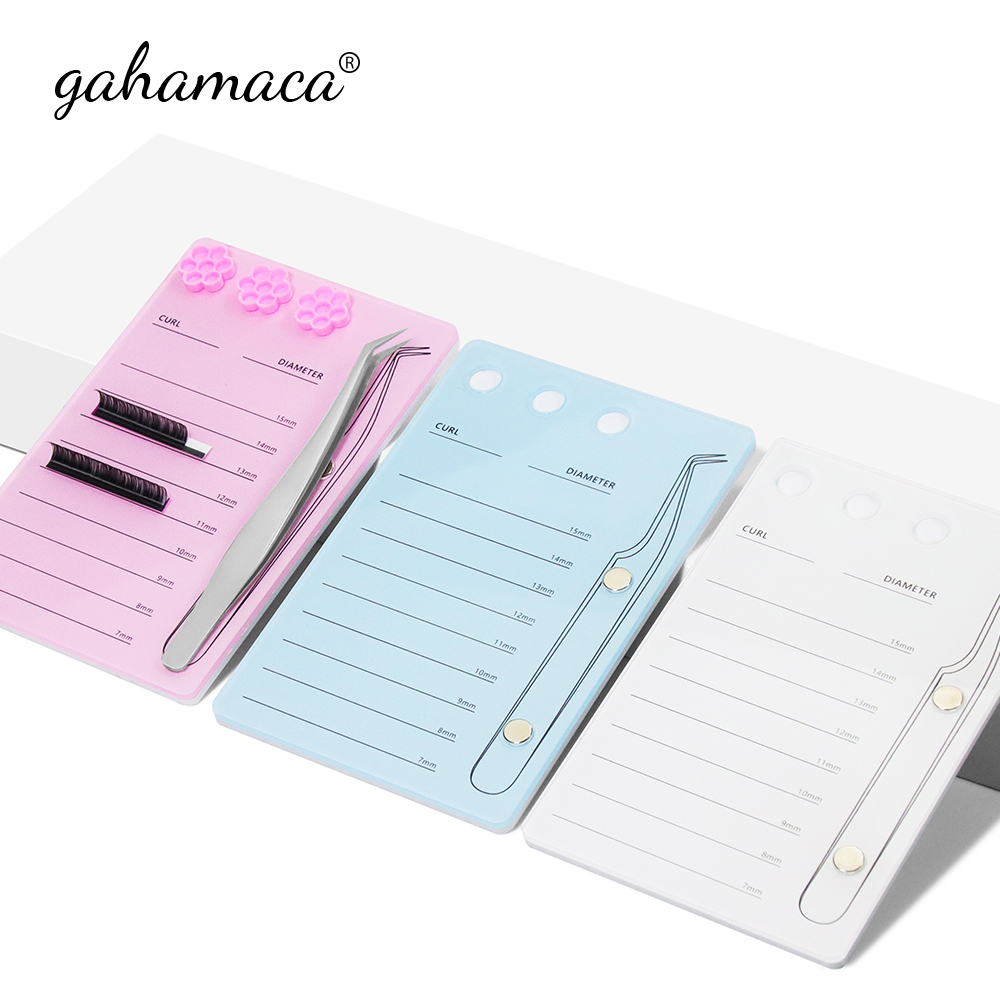 Eyelash Extension Double Lash - GAHAMACA Acrylic Lashes Holder Pad Individual