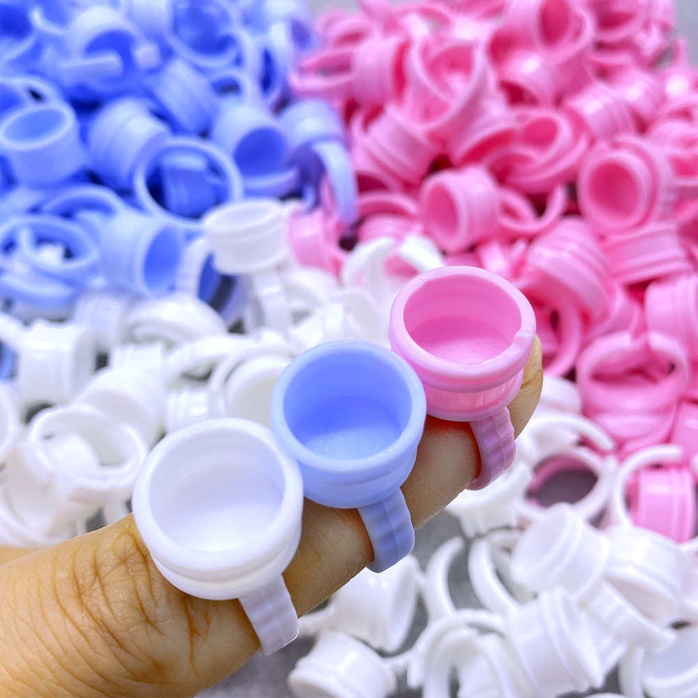 Eyelash Extension Double Lash - 100Pcs Glue Rings For Lashes Grafting