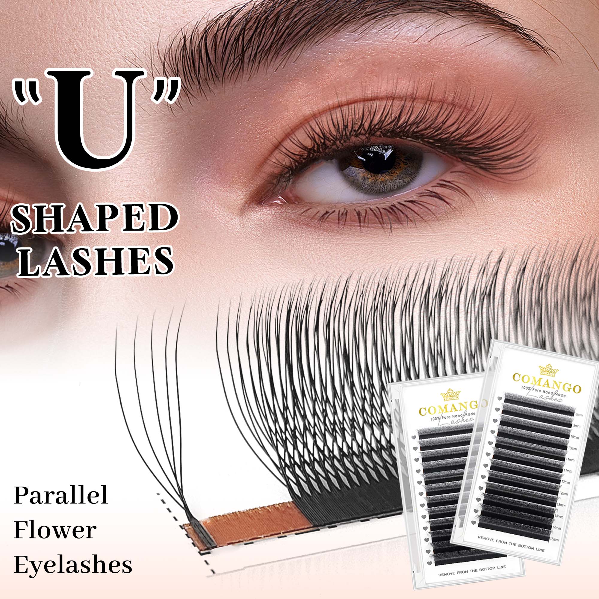 Eyelash Extension Supernatural - CoMango Mix8-15mm U Shaped 3/4/5D Eyelashes