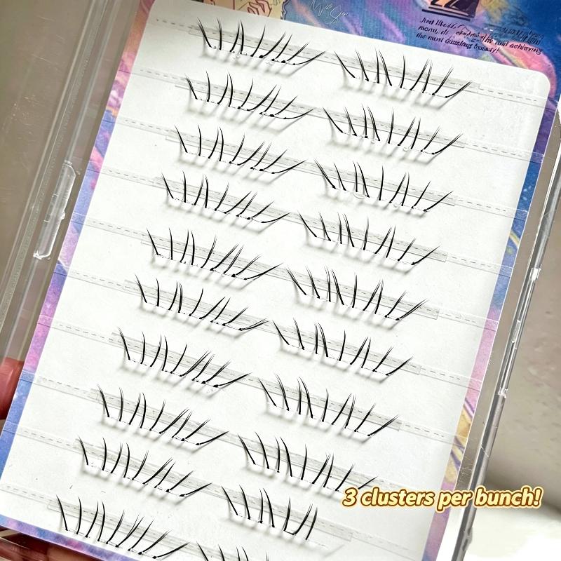 Eyelash Extension Glue - Natural Comic Lower Lash Extension Clusters