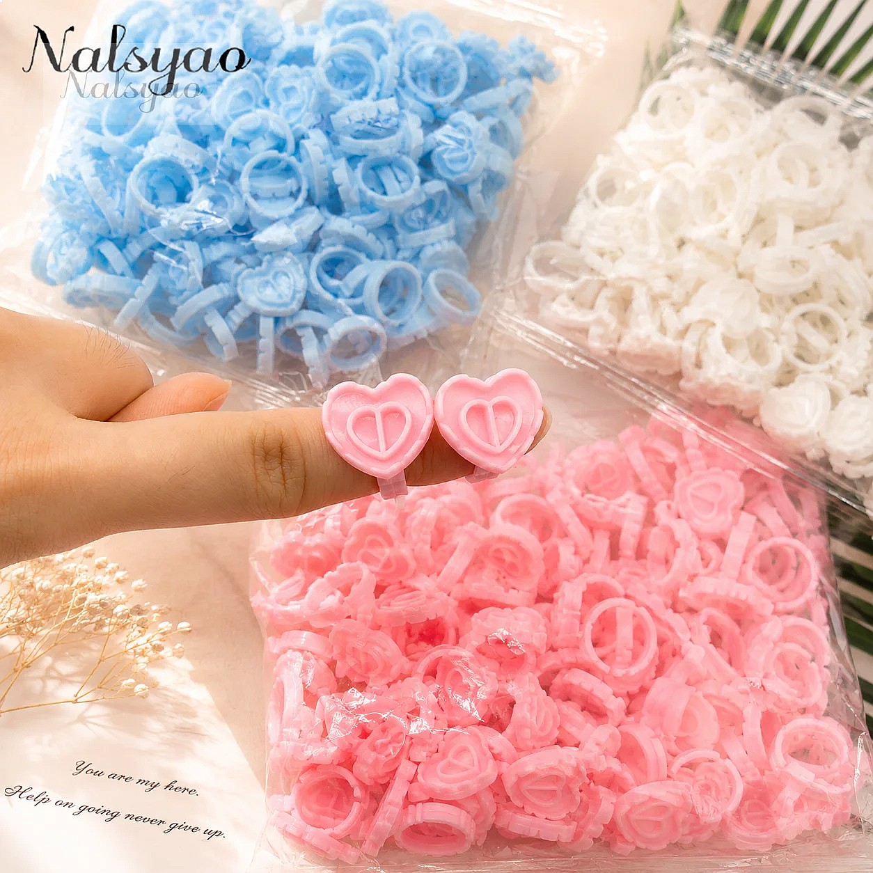 Eyelash Extension Fan - Eyelash Extension Glue Rings 100Pcs/Bag –