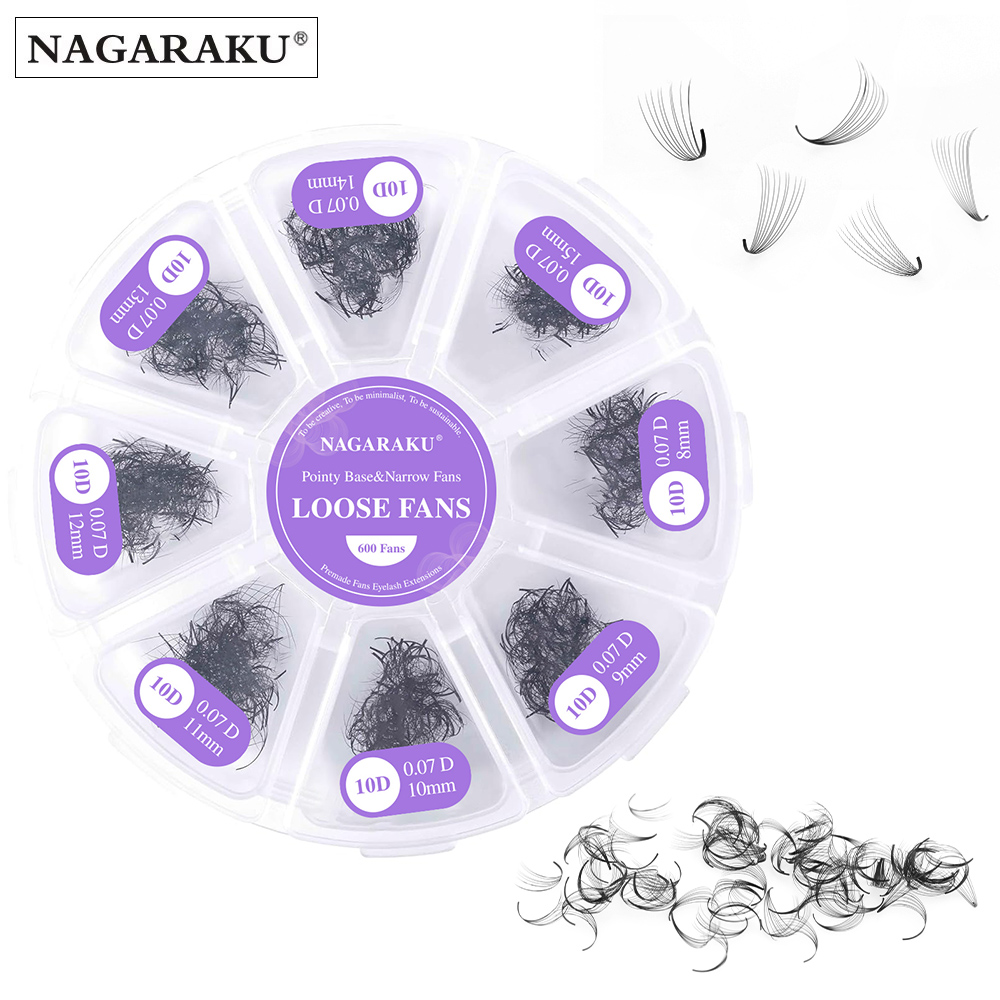 Eyelash Extension Hybrid - NAGARAKU 600 fans 5D 10D Point