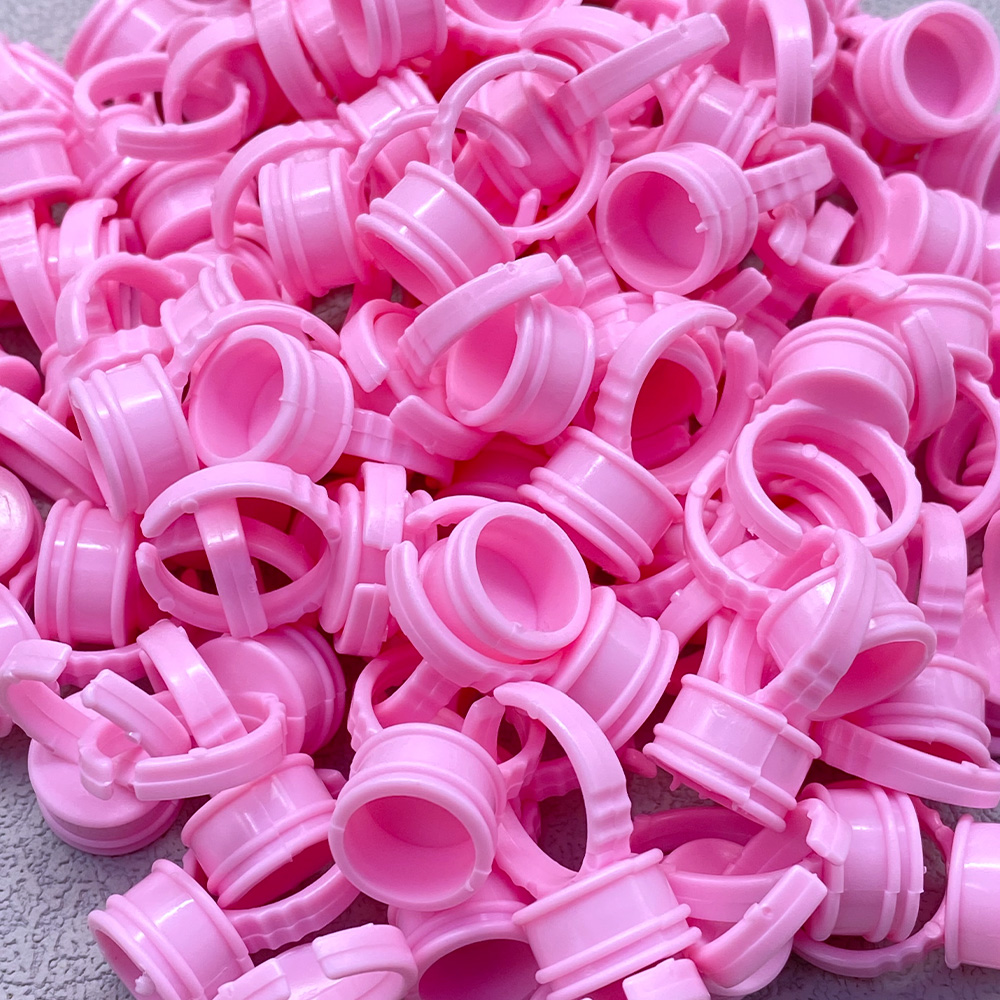 100Pcs Disposable Glue Ring Cu - Eyelash Extension Double Lash recension och pris