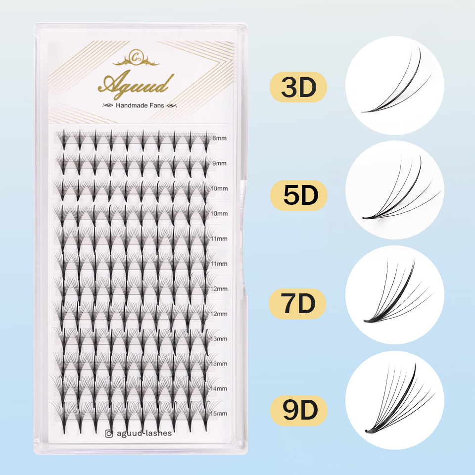 AGUUD 3D 5D 7D 9D Wispy Premad - Eyelash Extension Hybrid recension och pris