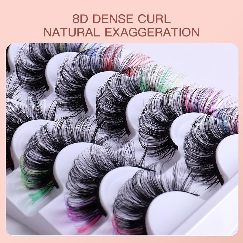 7 Pairs Colorful False Eyelash - Eyelash Extension Volume recension och pris