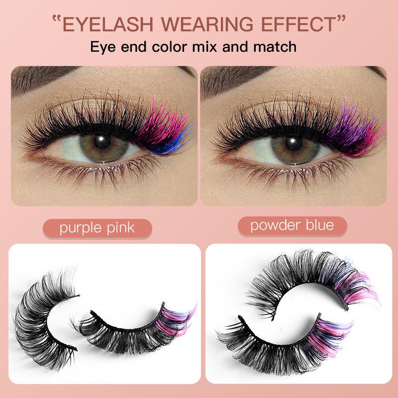 7 Pairs Colorful False Eyelash - Eyelash Extension Volume recension och pris