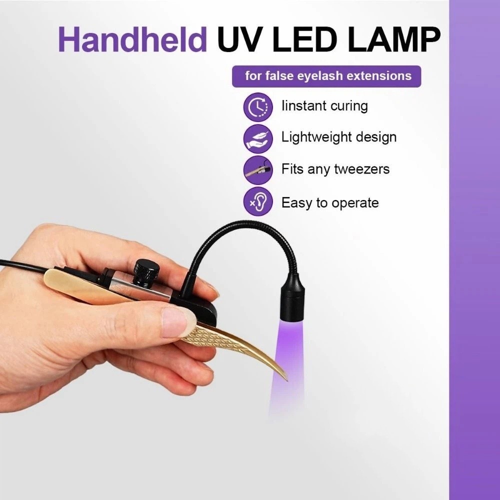 Portable UV Light for Lash Ext - Lash Extension Tweezers recension och pris