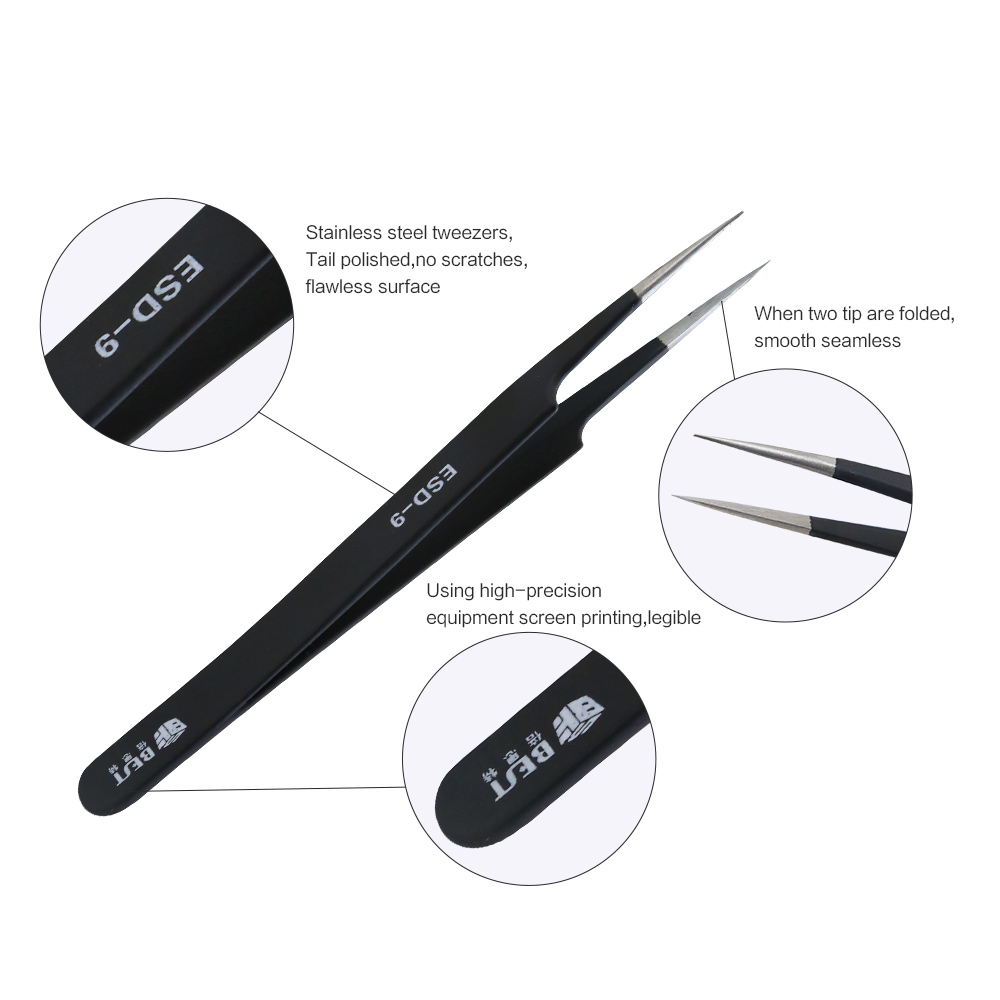 BST-ESD-9 Anti-Static Tweezers - Eyelash Extension In Chinese recension och pris