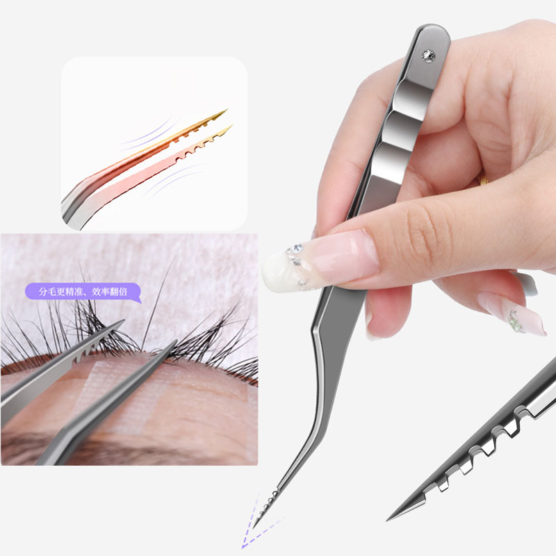Gear Tip Eyelash Tweezers Stai - Lash Extension Tweezers recension och pris