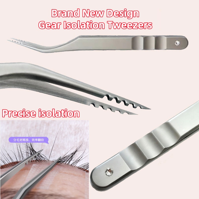 Gear Tip Eyelash Tweezers Stai - Lash Extension Tweezers recension och pris