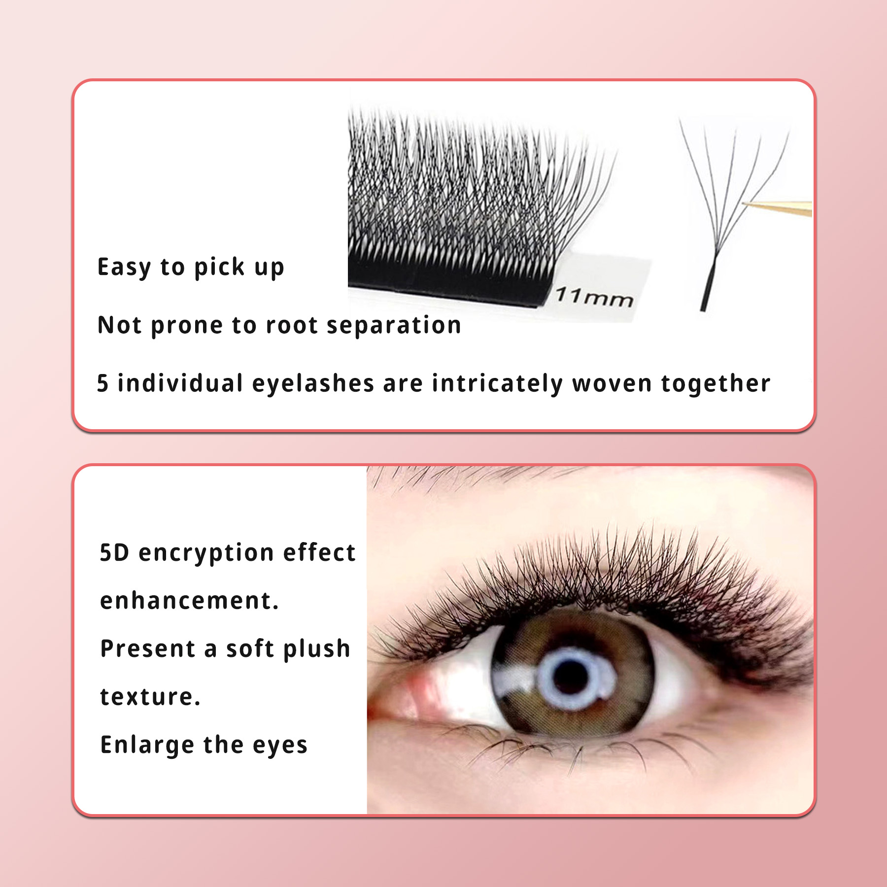 5D Hybrid Extension Eyelashes  - Eyelash Extension Hybrid recension och pris