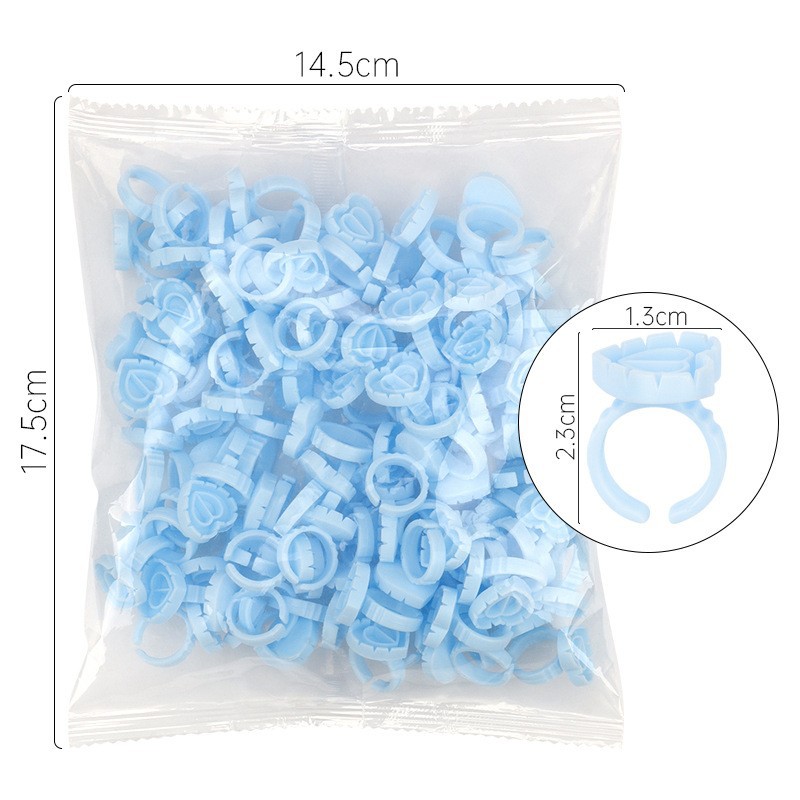 100Pcs Disposable Glue Ring Ho - Eyelash Extension Double Lash recension och pris