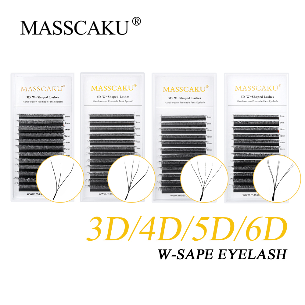 MASSCAKU 3D 6D 8D W Shape Lash - Eyelash Extension Hybrid recension och pris