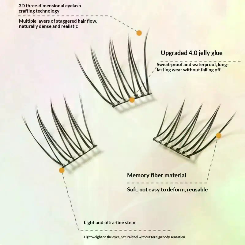 7 Rows Self-Adhesive Eyelashes - Eyelash Extension Glue recension och pris