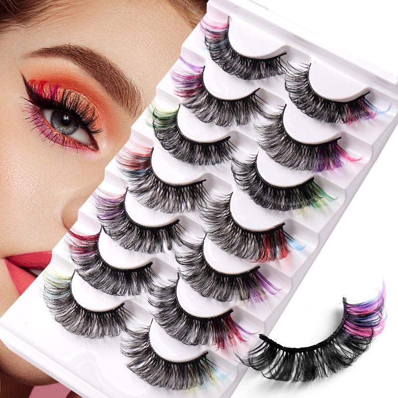 7 Pairs Colorful False Eyelash - Eyelash Extension Volume recension och pris